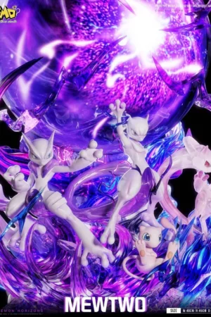 Alternative view of Mewtwo 1/4 Scale Resin Statue – Pokémon LED Display Collectible by Emo Studio