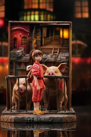 Alternative view of Chihiro & Parents Spirited Away 1/7 Scale LED Statue – OPM Studio