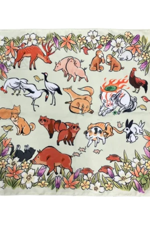 Alternative view of Capcom Okami 20th Anniversary Reproduction Art Project Furoshiki By Mari Shimazaki Okami 11th Anniversary