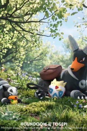 Houndoom Evolution × Togepi 1/20 Scale Resin Statue - Wonder Studio