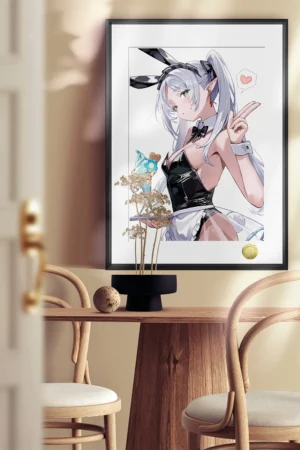 Alternative view of A3 & 4K Size Bunny Girl Bartender Frieren Decorative Painting | Frieren: Beyond Journey’s End | HuangGua Studio