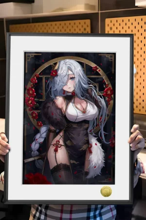 Alternative view of A3 & 4K Size Liyue Shenhe TOPGK Decorative Painting – Genshin Impact – HuangGua Studio