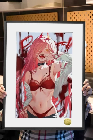 Alternative view of A3 & 4K Size Power Blood Devil TOPGK Decorative Painting – Chainsaw Man – HuangGua Studio