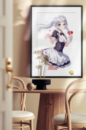 Alternative view of Adorable Maid Frieren Decorative Painting (A3 & 4K) – Frieren: Beyond Journey’s End Limited Edition Wall Art | HuangGua Studio