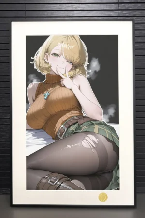 Alternative view of Ashley Graham Decorative Painting – Resident Evil 4 Premium Framed Giclee Print – H-TWO Studio Limited Edition