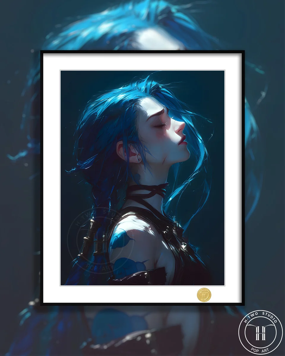 Battle-worn Jinx Decorative Painting – Arcane League of Legends Limited Edition Wall Art | TOPGK& H-TWO Studio