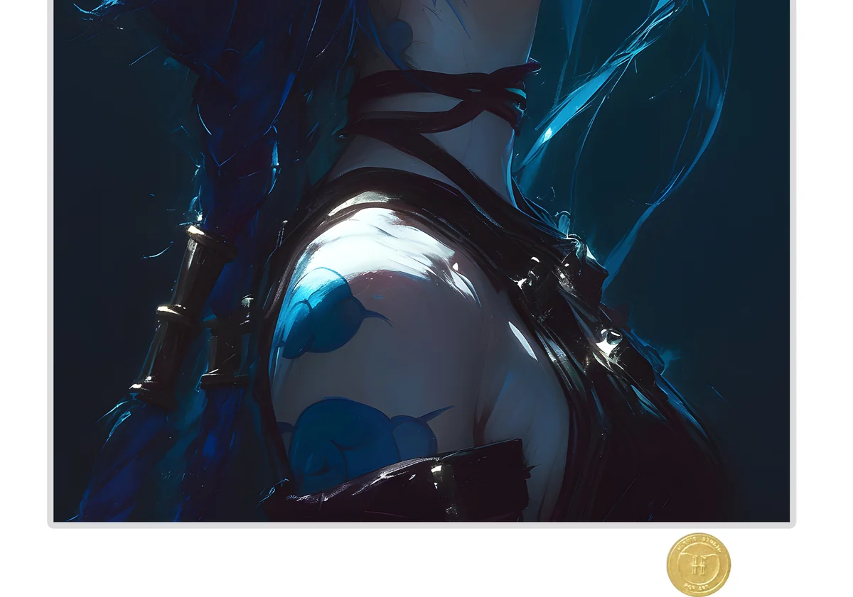 Battle-worn Jinx Decorative Painting – Arcane League of Legends Limited Edition Wall Art | TOPGK& H-TWO Studio - Image 3