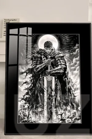 Berserk Guts Wall Art Print | Moonlit Sword Oath Limited Edition | JuZi Studio Framed Artwork
