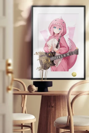 Bocchi the Rock Pink Bocchi-chan Art Print | A3 4K Limited Edition Wall Art | HuangGua Studio 88pcs