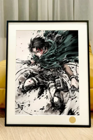 Celestial Ink Wash Levi Ackerman Decorative Painting | Attack on Titan Anime Art Print | Xingkong Studio 66pcs Limited