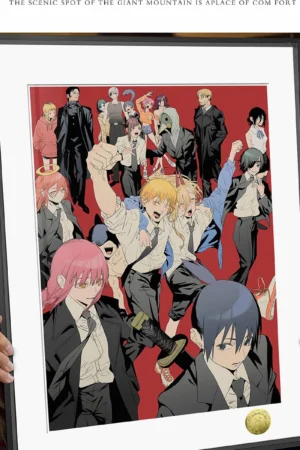 Chainsaw Man Character Group Illustration Decorative Painting (A3 & 4K) – Limited Edition Wall Art | HuangGua Studio