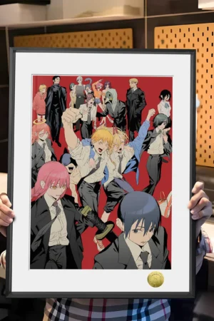 Alternative view of Chainsaw Man Character Group Illustration Decorative Painting (A3 & 4K) – Limited Edition Wall Art | HuangGua Studio