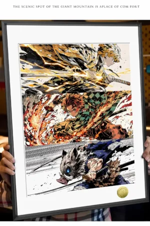 Demon Slayer: Kimetsu no Yaiba” Tanjiro / Zenitsu / Inosuke Trio Edition Limited Framed Artwork HuangGua Studio & TOPGK