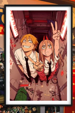 Denji × Power “Chaotic Duo” Limited Decorative Painting  — Chainsaw Man | BLK Studio