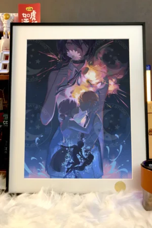 Alternative view of Denji × Reze “Fireworks Memory” Limited Decorative Painting — Chainsaw Man | Xingkong Studio × TOPGK