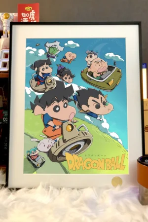 Dragon Ball × Crayon Shin-chan Crossover Decorative Painting | Anime Wall Art | Xingkong Studio 66pcs Limited