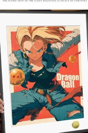 Dragon Ball – Android 18 Decorative Painting | HuangGua Studio Limited Edition Framed Art