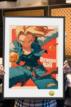 Alternative view of Dragon Ball – Android 18 Decorative Painting | HuangGua Studio Limited Edition Framed Art