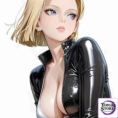 English Version (Optimized High-Converting Copy) Leather Jacket Android 18 (Lazuli) Decorative Painting – Dragon Ball Z – BLK Studio - Image 5