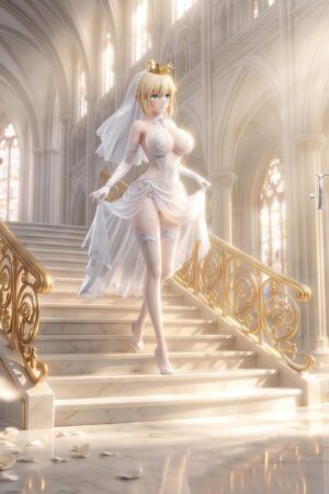 Alternative view of Saber Artoria Pendragon Fate Series Wedding Dress 1/6 Scale Statue – Eve Studio