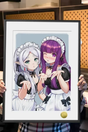 Frieren & Fern Maid Decorative Painting | A3 4K Anime Art Print | HuangGua Studio 88pcs Limited