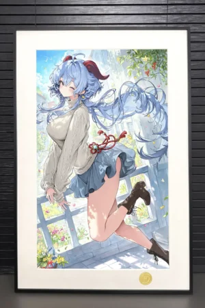 Alternative view of Genshin Impact” Ganyu Spring Casual Edition Limited Framed Artwork H-TWO Studio & TOPGK