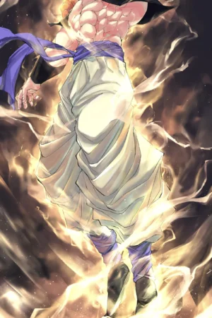 Alternative view of Gogeta Decorative Painting | Dragon Ball Anime Wall Art “Angel Born in Hell” | H-TWO Studio 88pcs Limited