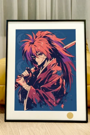 Alternative view of Graffiti Style Himura Kenshin Decorative Painting | Rurouni Kenshin Anime Wall Art | Xingkong Studio Limited 66pcs