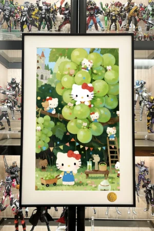 Grape Kitty Decorative Painting – Hello Kitty Limited Edition Wall Art | TOPGK& Xingkong Studio