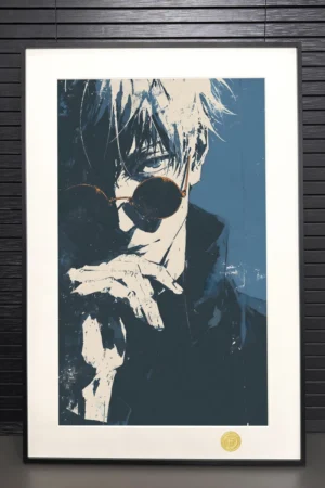 Hong Kong Style Satoru Gojo Decorative Painting | Jujutsu Kaisen Anime Wall Art | H-TWO Studio 88pcs Limited