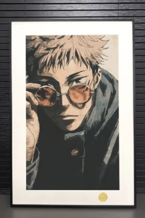 Alternative view of Hongkong Style Yuji Itadori Decorative Painting | Jujutsu Kaisen Anime Wall Art | H-TWO Studio 88pcs Limited