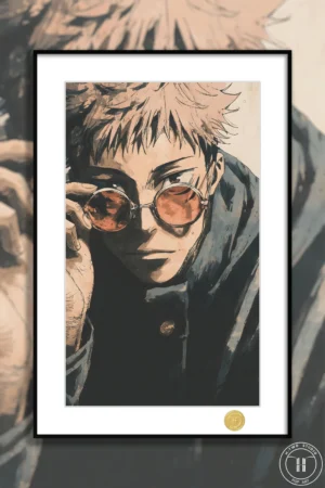 Hongkong Style Yuji Itadori Decorative Painting | Jujutsu Kaisen Anime Wall Art | H-TWO Studio 88pcs Limited