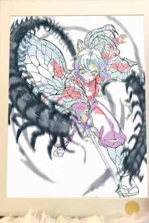 Alternative view of Hundred-Legged Zigzag Shinobu Kocho Decorative Painting  Demon Slayer: Kimetsu no Yaiba – Xingkong Studio Limited Edition