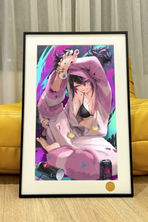 Alternative view of Juri Han Graffiti Art Decorative Painting – Street Fighter Limited Edition Wall Art | Xingkong Studio