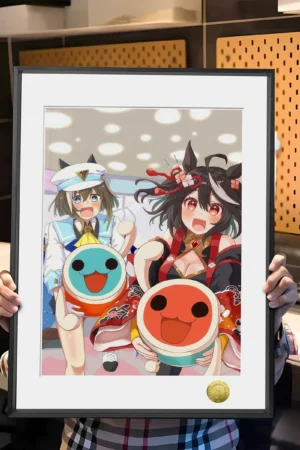 Alternative view of Kitasan Black & Cheval Grand Decorative Painting | Uma Musume Anime Wall Art A3 4K | HuangGua Studio 88pcs Limited