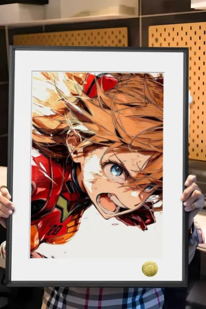 Alternative view of Neon Genesis Evangelion” Asuka Langley Soryu Battle Rage Edition Limited Framed Artwork HuangGua Studio & TOPGK