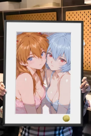 Alternative view of Neon Genesis Evangelion – Pajamas Asuka & Rei – TOPGK Decorative Painting – HuangGua Studio