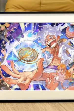 Alternative view of One Piece Sea Nautical Compass Decorative Painting | Anime Wall Art | Xingkong Studio 66pcs Limited