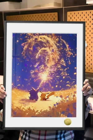 Pikachu × Gengar “Summer Fireworks” Limited Decorative Painting — Pokémon | HuangGua Studio × TOPGK