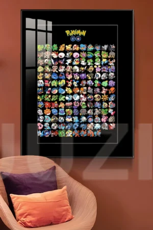 Alternative view of Pokémon Gen III Decorative Painting – Framed Wall Art | JuZi Studio