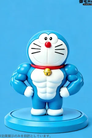 Contrastive Art Series Buff Dora - Dora Love Fitness Doraemon - ArtOtaku Home Studio
