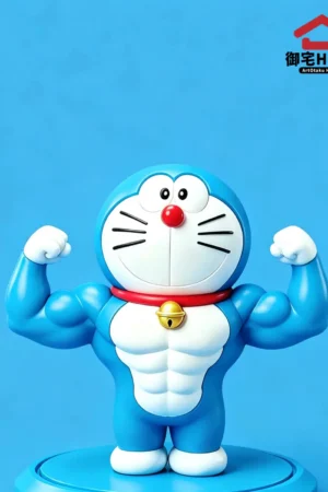 Alternative view of Contrastive Art Series Buff Dora - Dora Love Fitness Doraemon - ArtOtaku Home Studio