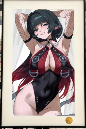 Alternative view of Smiling Jane Doe Decorative Painting | Zenless Zone Zero Anime Wall Art | Xingkong Studio 66pcs Limited