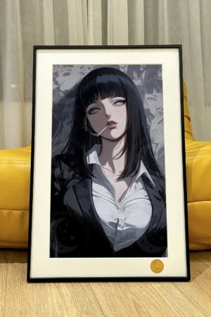Alternative view of Suit Ver. Hinata Hyuga Decorative Painting | Naruto Anime Wall Art | Xingkong Studio 66pcs Limited