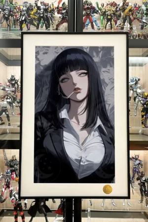 Suit Ver. Hinata Hyuga Decorative Painting | Naruto Anime Wall Art | Xingkong Studio 66pcs Limited