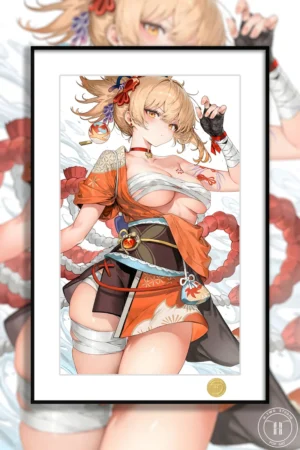Yoimiya Decorative Painting | Genshin Impact Anime Wall Art | H-TWO Studio Limited 88pcs Collectible