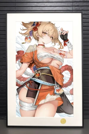 Alternative view of Yoimiya Decorative Painting | Genshin Impact Anime Wall Art | H-TWO Studio Limited 88pcs Collectible