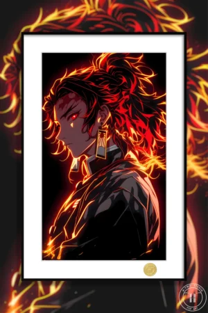 Alternative view of Yoriichi Tsugikuni Decorative Painting | Demon Slayer Anime Wall Art | H-TWO Studio 88pcs Limited Edition