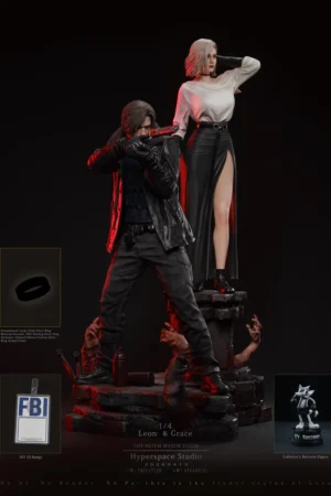 Leon Scott Kennedy & Grace Ashcroft 1/4 Scale TOPGK Statue Set - HP Studio