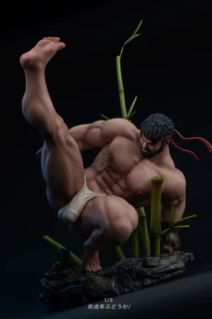 Street Fighter – Ryu High Kick Combat Pose 1/6 Scale Hyper-Realistic Muscle GK Statue – Zero Point Studio Limited Edition Resin Figure
